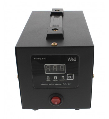 STABILIZATOR AUTOMAT DE TENSIUNE CU RELEU 1000VA, NEGRU WELL