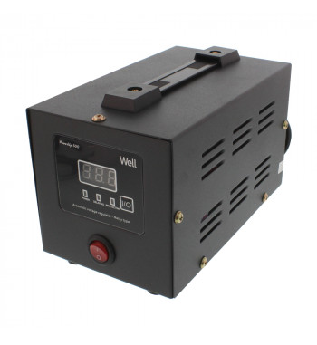 STABILIZATOR AUTOMAT DE TENSIUNE CU RELEU 1000VA, NEGRU WELL