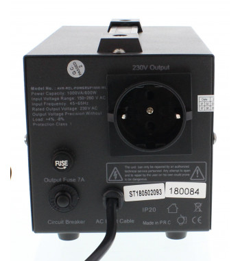 STABILIZATOR AUTOMAT DE TENSIUNE CU RELEU 1000VA, NEGRU WELL