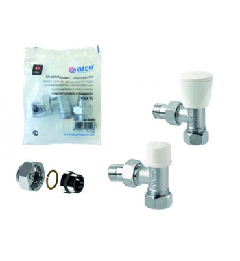 KIT ROBINETI RADIATOR TUR RETUR COLTAR CUPRU COMPRESIE TEIDE PLUS+ KCM15