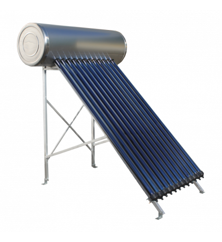 PANOU SOLAR PRESURIZAT PS150 - TERASA C.562 (bazin inox 150l; cutie 12 tuburi vidate; cutie cu furnitura PS150 terasa)