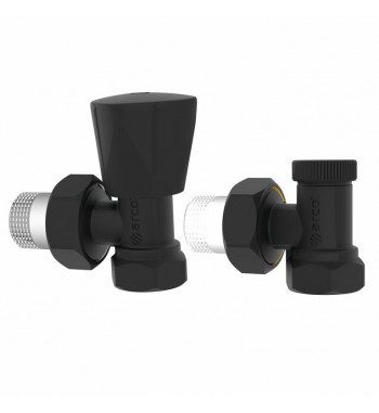 TEIDE BLACK RADIATOR RETURN VALVES KIT 1/2H KCM22N