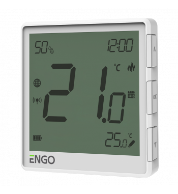 *WIFI ZIGBEE ROOM THERMOSTAT, LI-ION, WHITE EONE-BATW