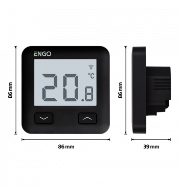 *ROOM THERMOSTAT VIA WIFI INTERNET, 230V, BLACK E10-B