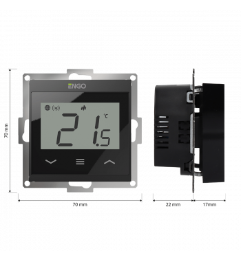 *WIFI INTERNET ROOM THERMOSTAT FOR 55X55 FRAME, BLACK E55-B