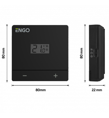 *VEZETÉKES SZOBATERMOSZTÁT, FEKETE, EASY-BATB