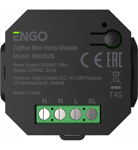 *RELEU ZIGBEE MINI, CU FUNCTIE DE REPETATOR RETEA,  IESIRE 230V, EMOD-ZB