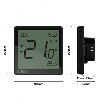 *WIFI ROOM THERMOSTAT ZIGBEE, 230V, BLACK, EONE-230B