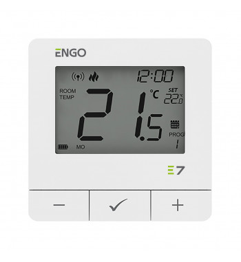 *WIRELESS PROGRAMMABLE ROOM THERMOSTAT, WHITE E7-RFW