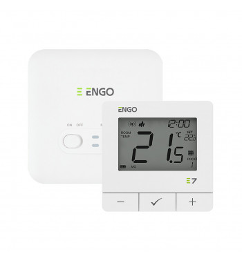 *WIRELESS PROGRAMMABLE ROOM THERMOSTAT, WHITE E7-RFW