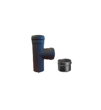 FLUE TEE FOR PELLET BOILER EXHAUST + 80 CONDENSATE PLUG