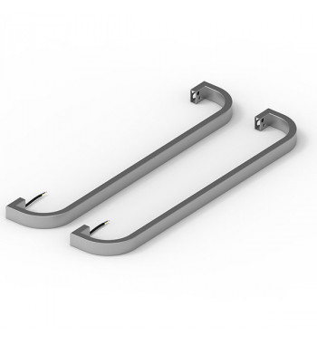 HEATED TOWEL RAIL SET 2 ROUND SATIN BARS TGBR02