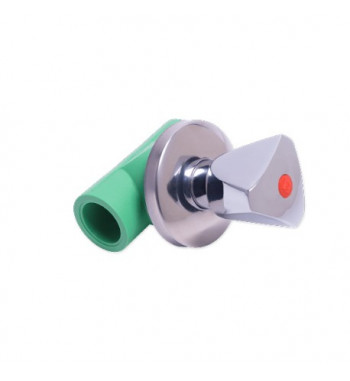Robinet de trecere cu ventil pentru montaj ingropat cu maner PPR verde 25