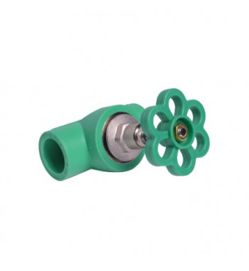 Robinet de trecere cu ventil pentru montaj ingropat cu rozeta PPR verde 32