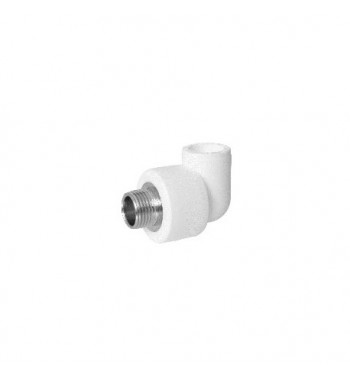 Cot racord PPR Sanica alb int.- ext. metalic 20X1/2"X90°