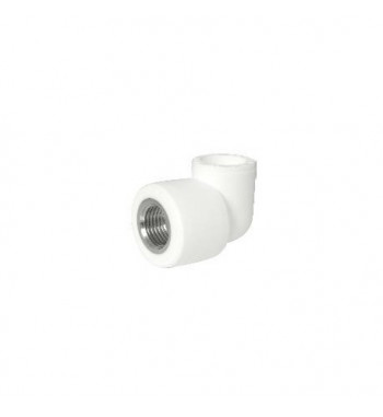 Cot racord PPR Sanica alb int.- int. metalic 32X1"X90°