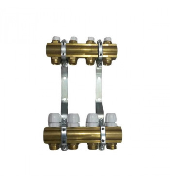 Ansamblu colector-distribuitor alama pentru incalzire in pardoseala, 1", OPTIMUM 2, pt. EK cu 3 cai Ansamblu colector-distribuitor alama pentru incalzire in pardoseala, 1", OPTIMUM 2, pt. EK cu 3 cai