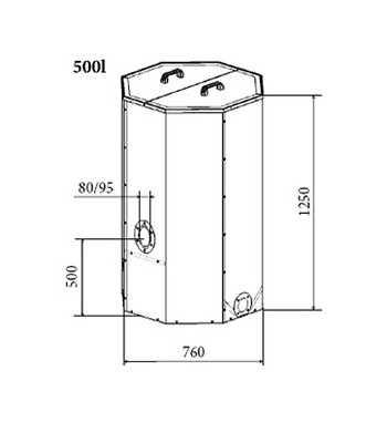 Rezervor peleti Atmos 500 L. - 2