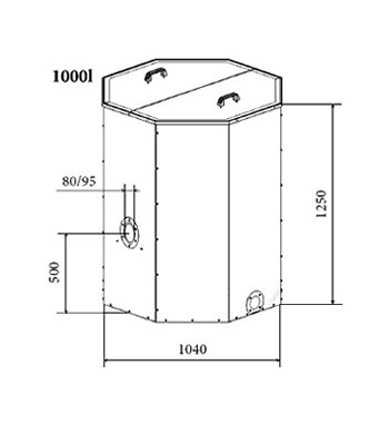 Rezervor peleti Atmos 1000 L. - 1