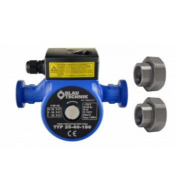 Pompa de circulatie apa potabila Blautechnik, 25-40, 180, cu racorduri incluse