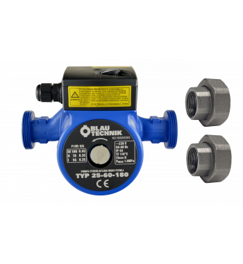 Pompa de circulatie apa potabila Blautechnik, 25-60, 180, cu racorduri incluse